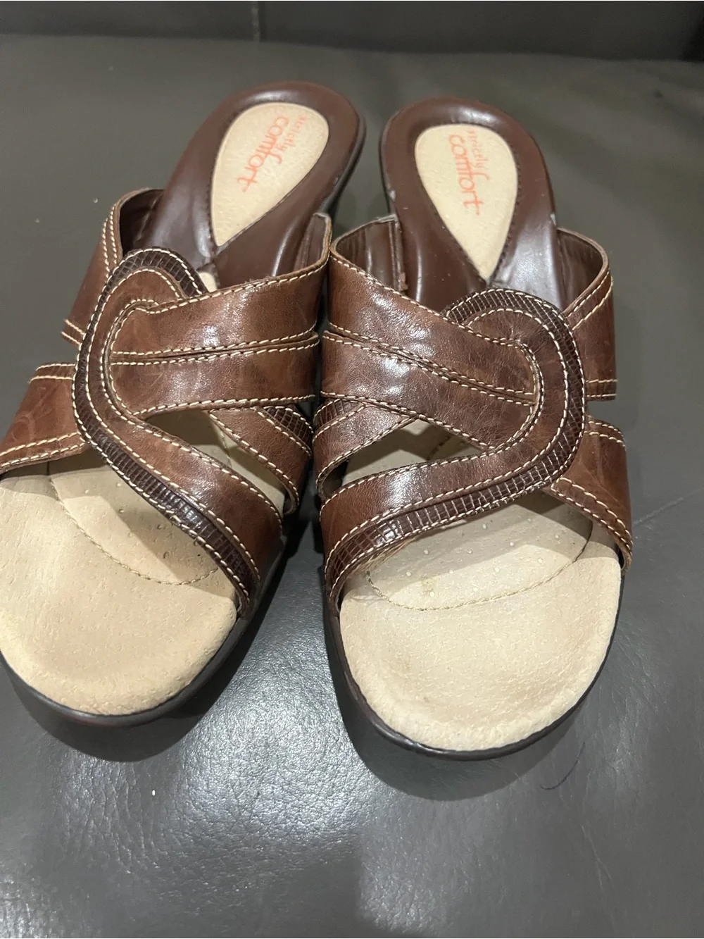 Strictly Comfort these sandals